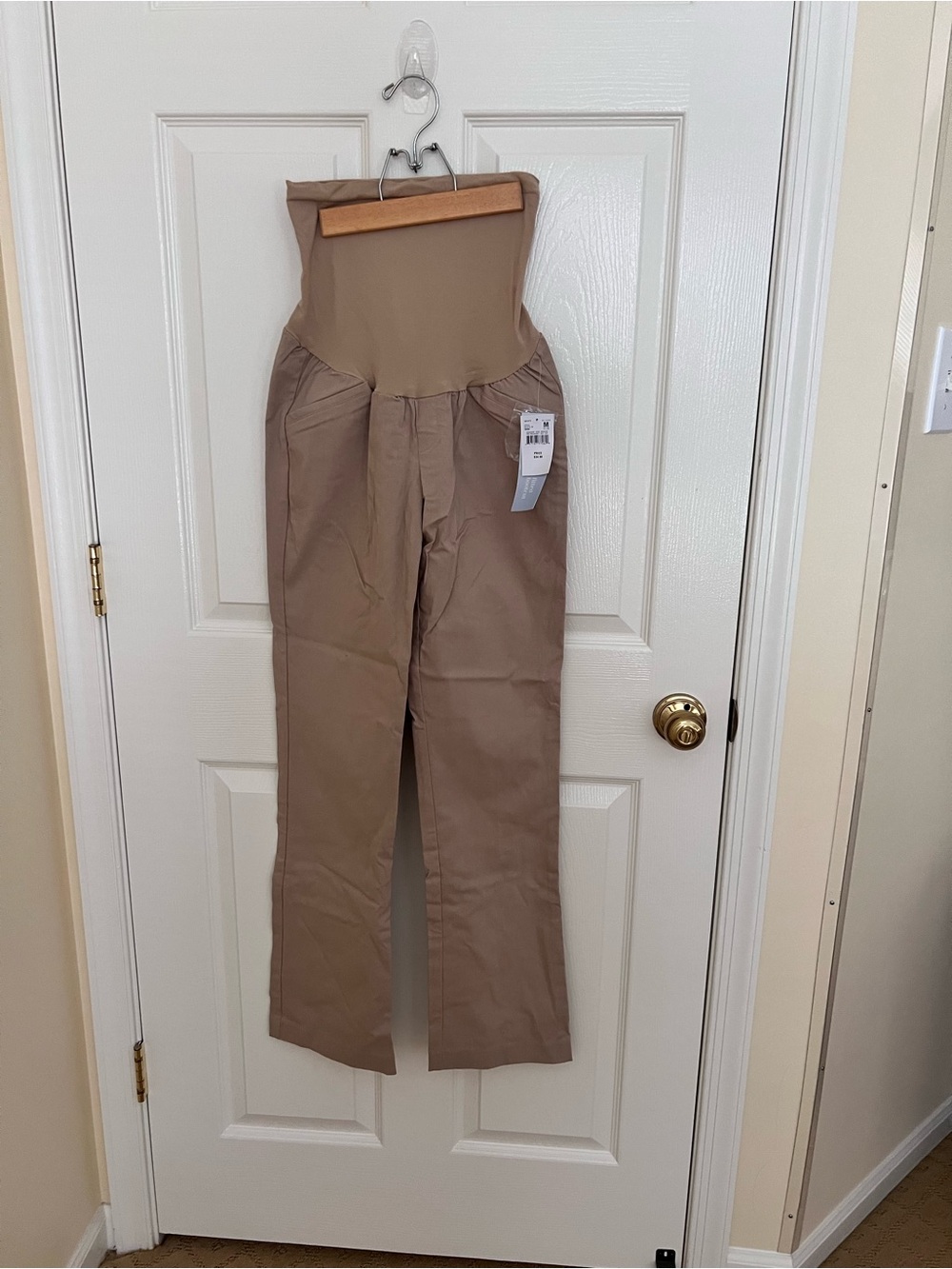 NWT Motherhood Maternity Wide-Leg Support Panel Pants - Taupe Size M